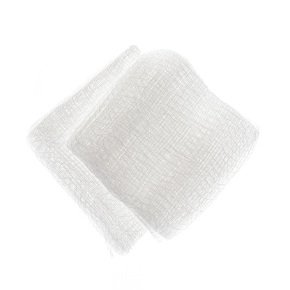 Sterile medical gauze pads isolated on white background