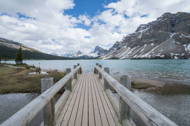 istock Spectacular lake and mountain scenery at Bow lake 811670178