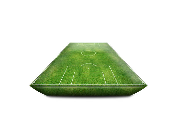 istock Green Football Stadium field 3D isolate 811679516