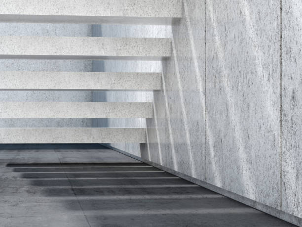 istock Stone stairs and concrete floor. 3d render 811684724