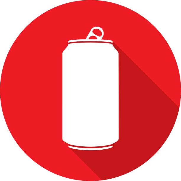 ilustrações, clipart, desenhos animados e ícones de silhueta de ícone de lata de refrigerante - can