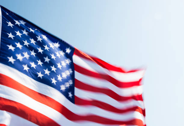istock Close-up of American flag 811728462
