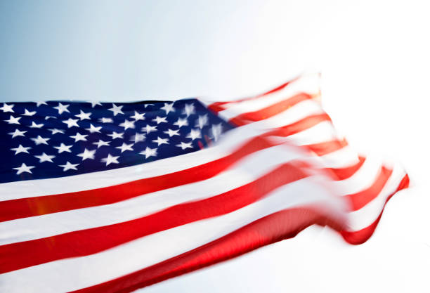 Close-up of American flag