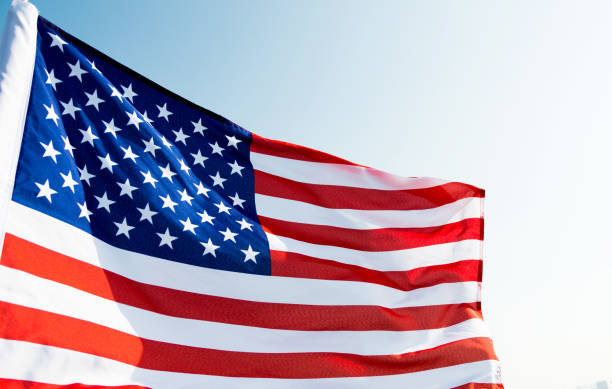 istock Close-up of American flag 811728602