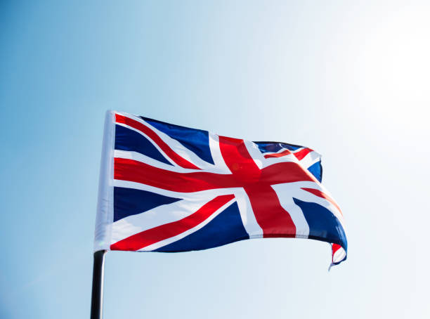 flag of the united kingdom waving - british flag freedom photography english flag imagens e fotografias de stock