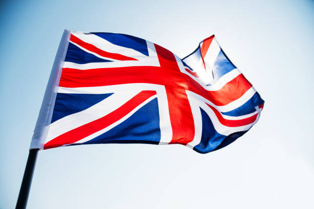 flag of the united kingdom waving - british flag freedom photography english flag imagens e fotografias de stock