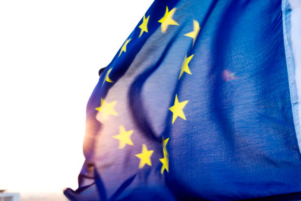 istock European union flag waving in the wind 811740980