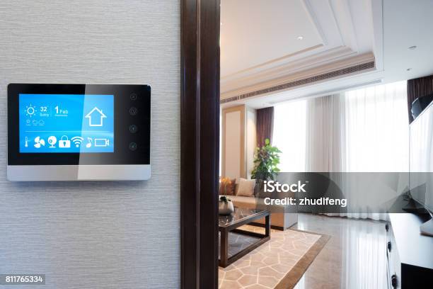 Digital Screen In Smart Home Stock Photo - Download Image Now - Home Automation, Technology, Order