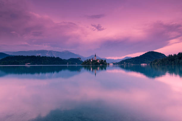 istock Spectacular sunset over Bled lake in Slovenia 811793056