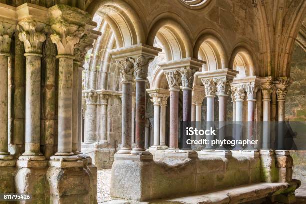 Cloister Of The Abbaye De Fontfroide Stock Photo - Download Image Now - Abbey - Monastery, Architectural Column, Architectural Feature
