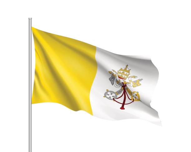 バチカン市国の旗。 - papal conclave点のイラスト��素材／クリップアート素材／マンガ素材／アイコン素材