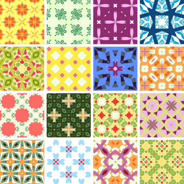 Vector illustration of Colorful Seamless Pattern Collection