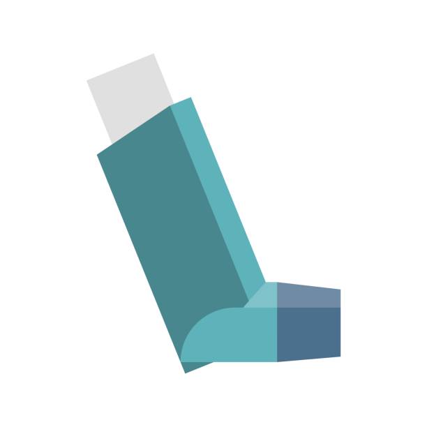 ilustraciones, imágenes clip art, dibujos animados e iconos de stock de inhalador de vector - inhalador de asma