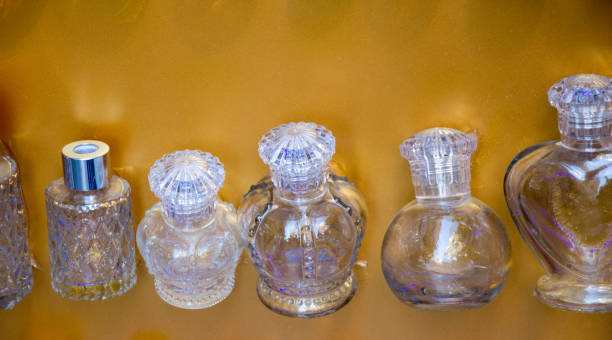 istock Set of Empty little transparent bottles in a box 811811200