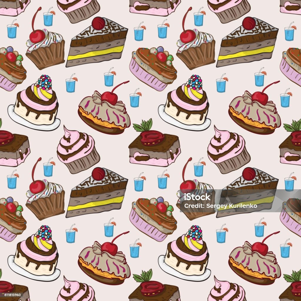 Nền Liền Mạch Với Hình Ảnh Bánh Kẹo Ngon Ngọt Ngào Hình minh họa ...