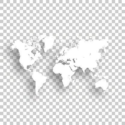 World Map isolated on an blank background, for your own design.







