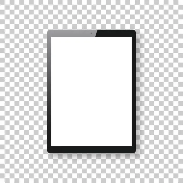Vector illustration of Tablet Pc isolated on blank background - Tablet Pc Template