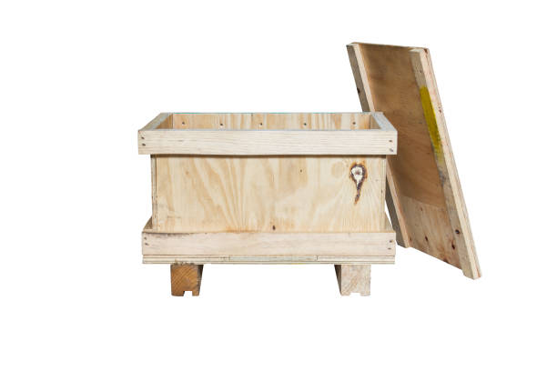 istock Old wooden box isolated on white background. 811841450