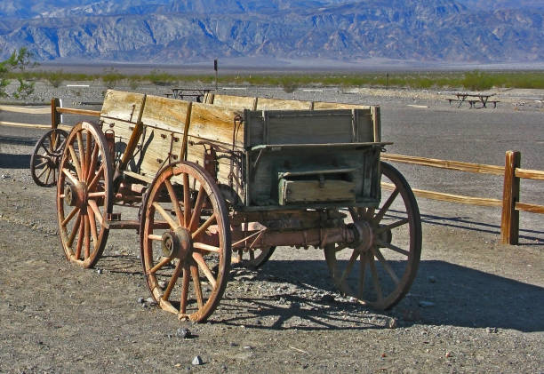 vecchia carrozza a cavallo nella valle della morte - driest foto e immagini stock