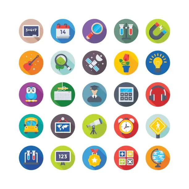 Vector illustration of School and Education Vector Icons 3