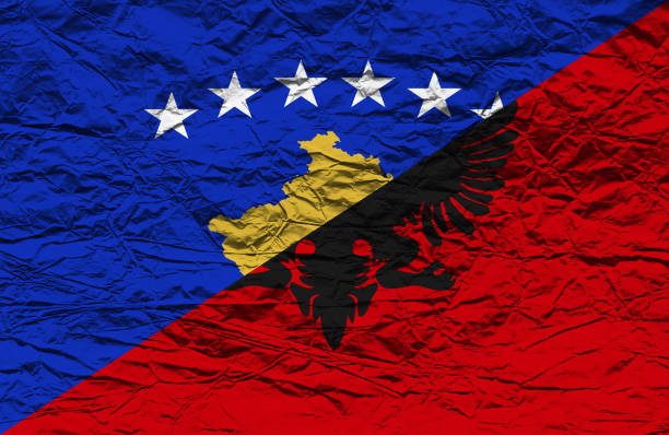istock Kosovo and Albanian flag 811850020