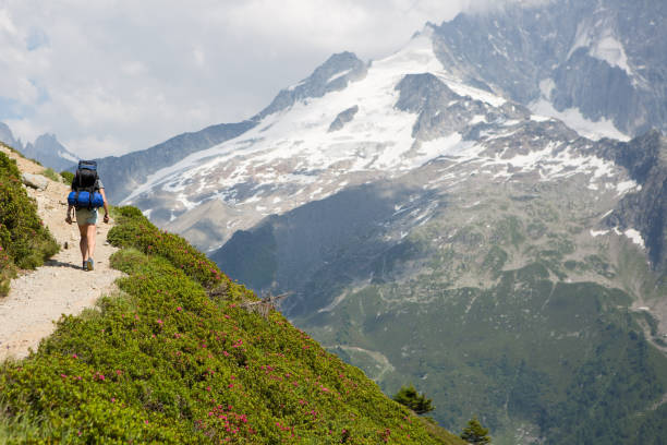 istock Young woman trekking 811864582