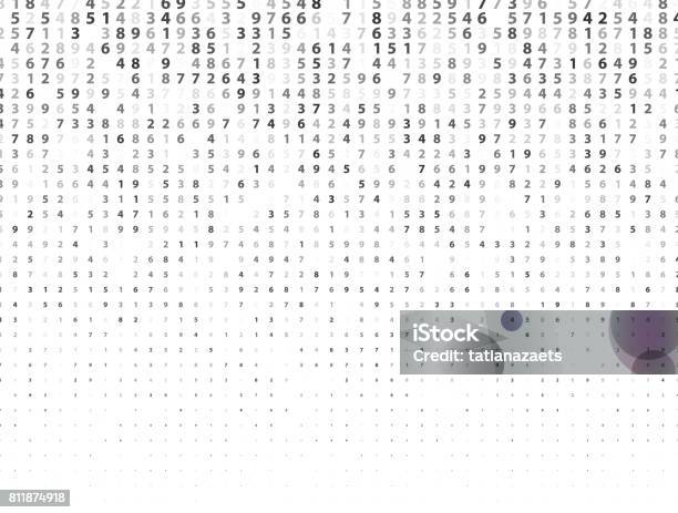 Vector Illustration Of Abstract Big Data Numeric Business Background Stock Illustration - Download Image Now