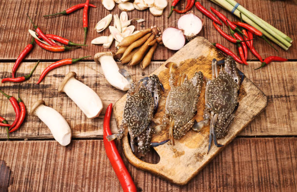 istock raw sea food  on the table 811883202