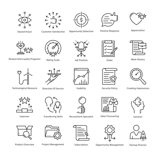 Business Management and Growth Vector Line Icons 47 This collection of business management and growth line vector Icons is just what you need for your next business related work. Extremely useful and very fun to use. mandate stock illustrations