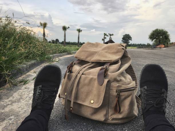 istock Selfie of sneakers with bag 811927670