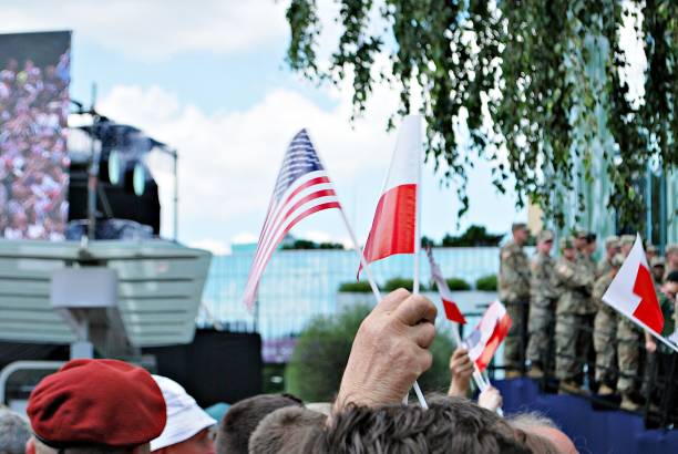 istock Polish and American Flags 811929974