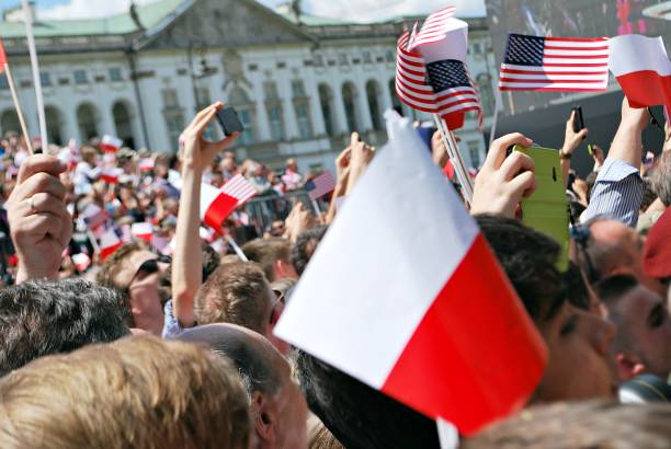 istock Polish and American Flags 811930078