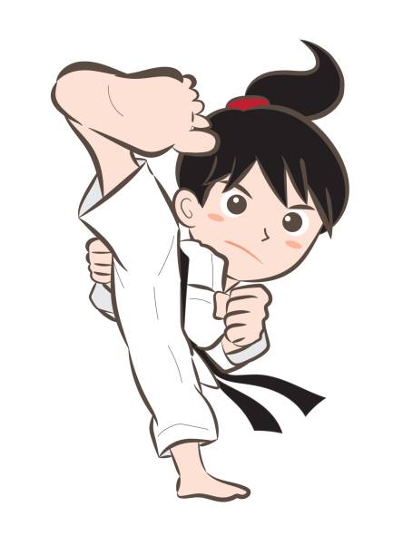 空手 image・girl 8 - child sport karate education点のイラスト素材／クリップアート素材／マンガ素材／アイコン素材