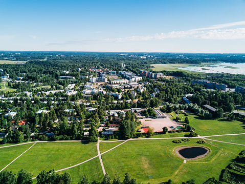 aerial view to Espoo city, Finland