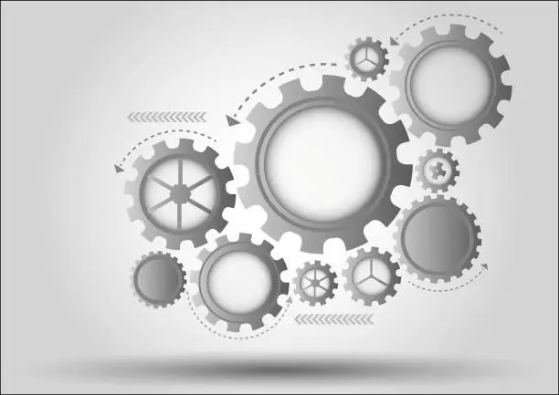 Vector illustration of Gray gear abstract vector background