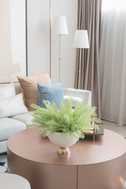 istock modern living room with set of pillows on sofa 811955920