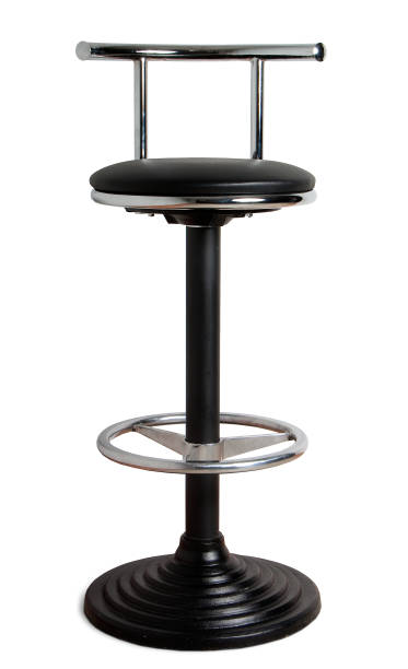 istock bar stool with cast-iron base and leather seat 811960916