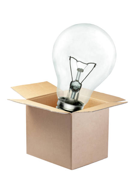 istock Light bulb out of the box concept isolated 811964172