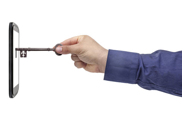 istock businessman hand vintage key accessing screen smartphone isolated 811964210