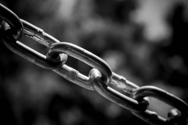 istock Stainless steel chain. Industrial metal background 811976926