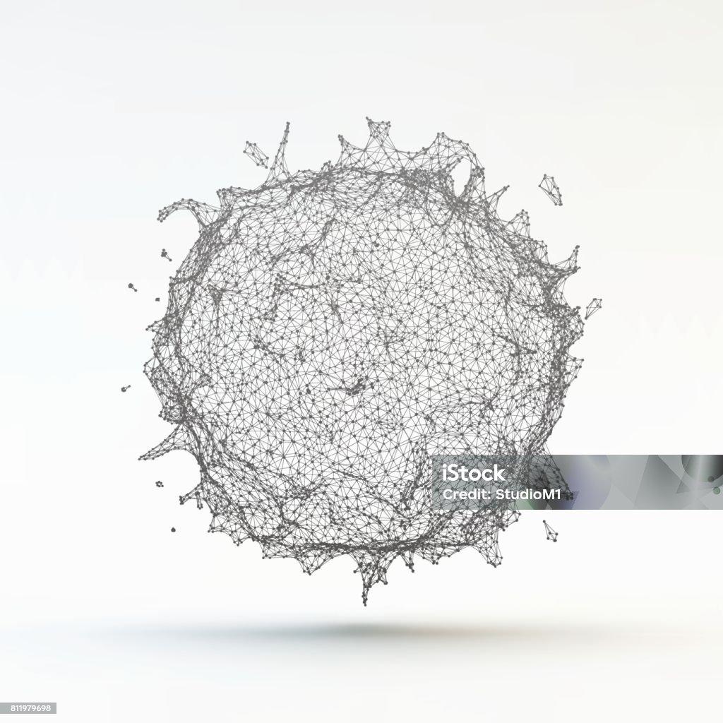 Spherical Virus Graph Virus Particle Medical Illustration Abstract Vector Sphere Connection ...