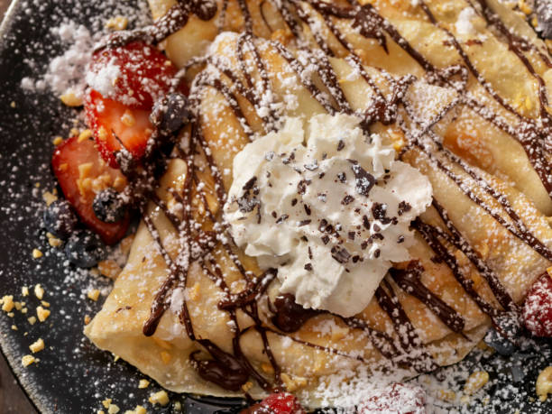 istock Crepes with Chocolate Sauce and Whip Cream 811994688