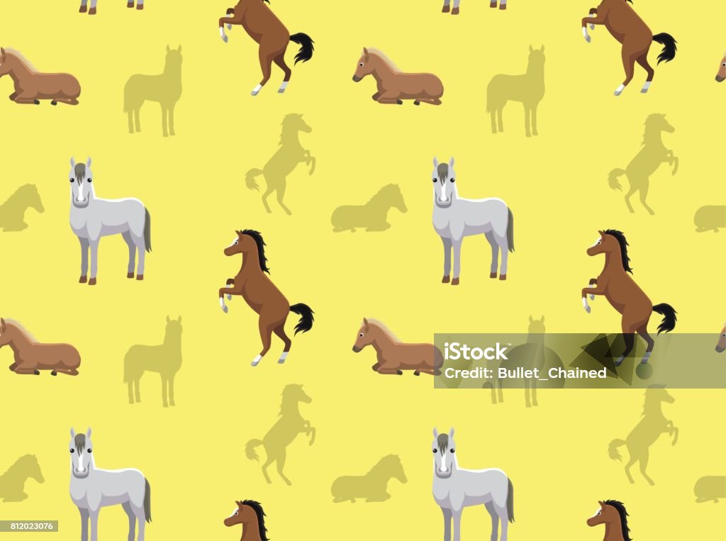 Horse Wallpaper 2 Stock Illustration - Download Image Now - Cartoon, Front  View, Horse - iStock