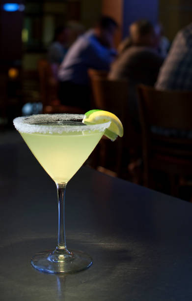 Margarita drink in bar setting stock photo
