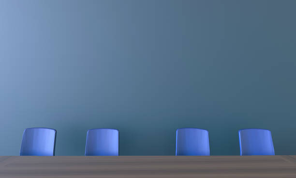 istock Modern Meeting room and Blue chair on wall Display 812035002