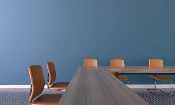 Meeting room Office and Orange chair on Wall