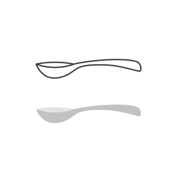ilustrações, clipart, desenhos animados e ícones de vetor de colher isolado - table spoon