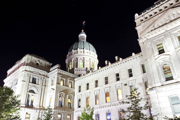 istock Capitol building in Indianapolis, Indiana illuminated at night 812049758