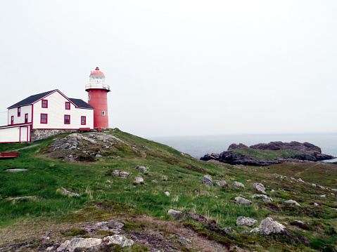 Historical Ferryland Lighthouse in Newfoundland, 17 June 2016 Canada