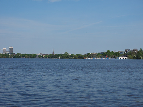 Outer Alster lake in Hamburg